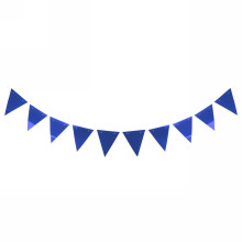 Растяжка "Праздничные флажки" 2,5 м 13*17,5 см Глянец, (10 штук), синий