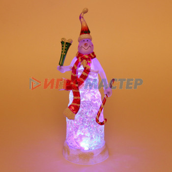 Сувенир с подсветкой "Снеговик из льда" 29*10*11 см