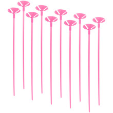 Набор палочек для шариков воздушных с держателем, 42 см (10 шт), розовый