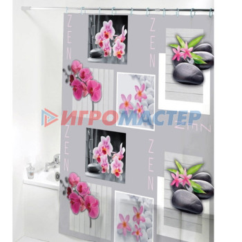 Штора для ванной EVA 180*180 "Селфи" Ароматные орхидеи