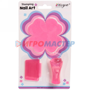 Набор для дизайна ногтей - стемпинг "VivA Manicur", пластина цветок, микс 4 цвета, 19*11см