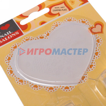 Набор для дизайна ногтей - стемпинг "VivA Manicur", пластина сердце, микс 4 цвета, 17*11см