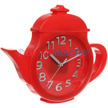 Часы настенные "Чайник" 26*31см красный 3004