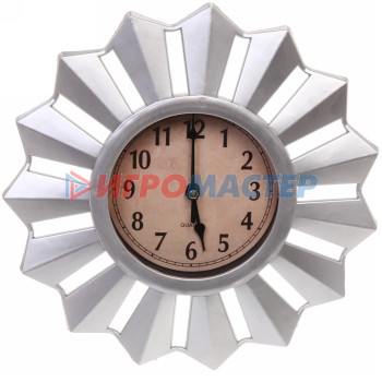 Часы настенные "Помпеи" D25см серебро 8835