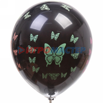 Воздушные шары 25 шт, 12"/25см "Бабочки" , микс