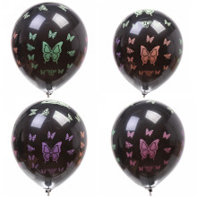 Воздушные шары 5 шт, 12"/25см "Бабочки" , микс