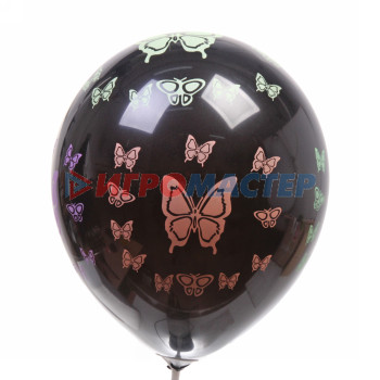 Воздушные шары 5 шт, 12"/25см "Бабочки" , микс