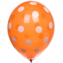 Воздушные шары "Горошек" 5шт 12"/25см оранжевый