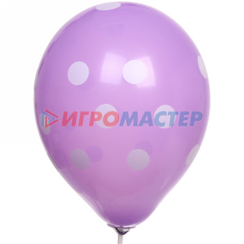 Надувные шары Воздушные шары "Горошек" 10шт 12"/25см фиолетовый