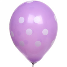 Воздушные шары "Горошек" 10шт 12"/25см фиолетовый