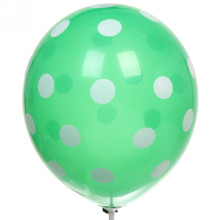 Воздушные шары "Горошек" 10шт 12"/25см зеленый