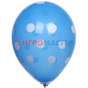 Надувные шары Воздушные шары "Горошек" 5шт 12"/25см синий