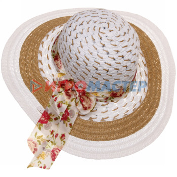Шляпа женская с широкими полями "TiraMiSu- Николь", микс 4 цвета, р58, ширина полей 10 см