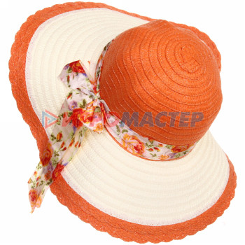 Шляпа женская с широкими полями "TiraMiSu- Аврора", микс 3 цвета , р58, ширина полей 12 см