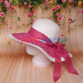 Шляпа женская с широкими полями "TiraMiSu- Адель", микс 5 цветов, р58, ширина полей 13 см