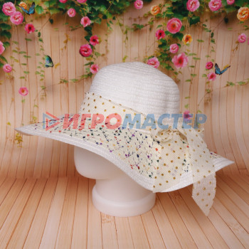 Шляпа женская с широкими полями "TiraMiSu- Адель", микс 5 цветов, р58, ширина полей 13 см
