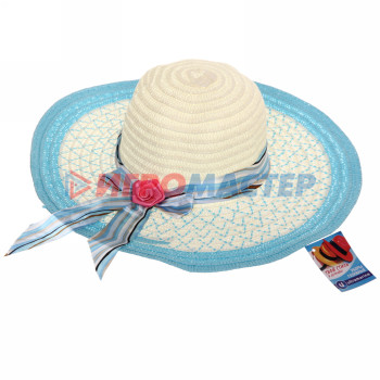 Шляпа женская с широкими полями "TiraMiSu- Ассоль", микс 6 цветов, р58, ширина полей 10 см