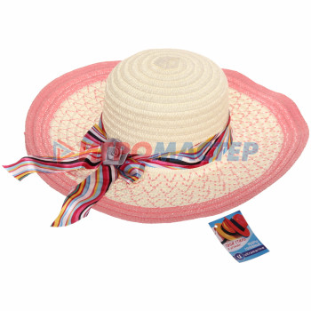 Шляпа женская с широкими полями "TiraMiSu- Ассоль", микс 6 цветов, р58, ширина полей 10 см
