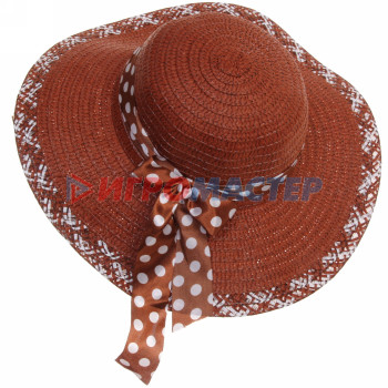 Шляпа женская с широкими полями "TiraMiSu- Афина", микс цветов, р58, ширина полей 10 см