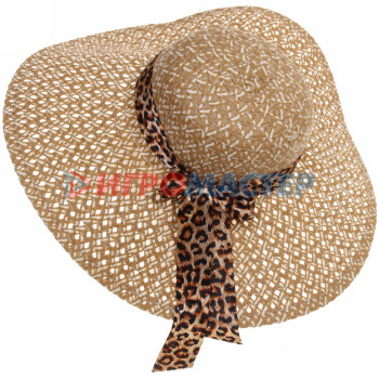 Шляпа женская с широкими полями "TiraMiSu- Стелла", микс 8 цветов, р58, ширина полей 14 см