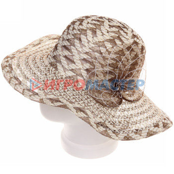 Шляпа женская с широкими полями "TiraMiSu- Лорен", микс 4 цвета, р58, ширина полей 9 см