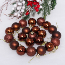 Новогодние шары 4 см (набор 24 шт) "Микс фактур", шоколад