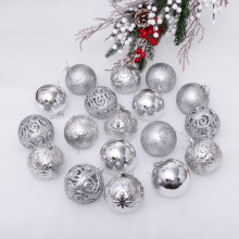 Новогодние шары 8 см (набор 24 шт) "Фактурный микс", серебро