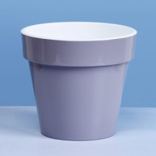 Кашпо для цветов пластиковое 3,5л d-20см "Порто" со вставкой серый шёлк