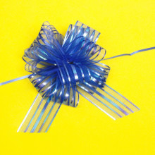 Бант для оформления подарка "Сияние" 5 см, d=15 см, Синий