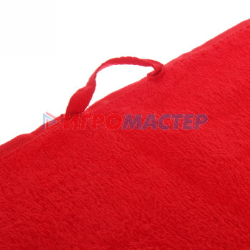 Полотенце махровое 70*140см "LUNA" цвет красный 02050 плотность 360гр/м2 с петелькой-подвесом