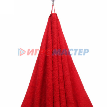 Полотенце махровое 100*150см "LUNA" цвет красный 02050 плотность 360гр/м2 с петелькой-подвесом