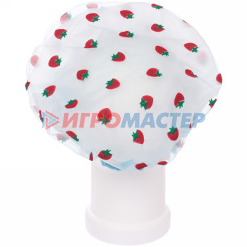 Шапочка для душа "Ультрамарин - Strawberry", микс 3 цвета, d-24 см (двухсторонняя, внутренний слой EVA)