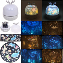 Диско-шар "Fantasy - Оленёнок" (в комплекте 6 картинок) 13*14 см, 5 реж, батарейки 4хАAА, USB, RGB (220V)