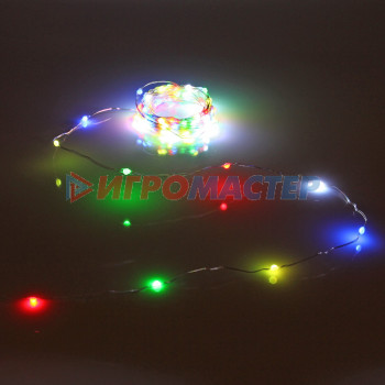 Гирлянда для дома НИТЬ "Magnificent" 10 м 100 ламп LED, прозрачн.пров, более 8 реж, с пультом Д/У, IP-20, RGB (USB)