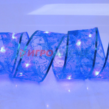 Гирлянда для дома ЛЕНТА ДЕКОРАТИВНАЯ "Звездное сияние" 2,0 м, 6 см, 20 ламп LED (на батарейках), Синий (подсветка синий)