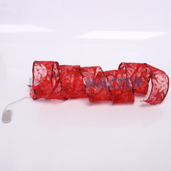 Гирлянда для дома ЛЕНТА ДЕКОРАТИВНАЯ "Звездное сияние" 2,0 м, 6 см, 20 ламп LED (на батарейках), Красный (подсветка красный)