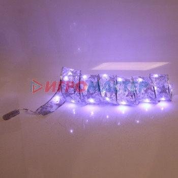 Гирлянда для дома ЛЕНТА ДЕКОРАТИВНАЯ "Звездное сияние" 2,0 м, 6 см, 20 ламп LED (на батарейках), Серебро (подсветка белый)