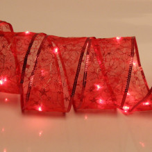 Гирлянда для дома ЛЕНТА ДЕКОРАТИВНАЯ "Волшебство" 2,0 м, 6 см, 20 ламп LED (на батарейках), Красный (подсветка красный)