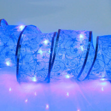 Гирлянда для дома ЛЕНТА ДЕКОРАТИВНАЯ "Волшебство" 2,0 м, 6 см, 20 ламп LED (на батарейках), Синий (подсветка синий)