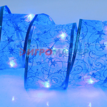Гирлянда для дома ЛЕНТА ДЕКОРАТИВНАЯ "Волшебство" 2,0 м, 6 см, 20 ламп LED (на батарейках), Синий (подсветка синий)