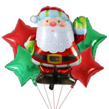 Воздушные шары 5 шт, 45см 95см "Дед Мороз"