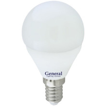 Лампа светодиодная General, 10Вт, шар G45, Е14, 220В, 840Лм, 4500К (10/100)