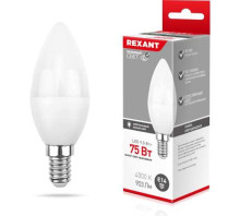 Лампа светодиодная Rexant, 9,5Вт, свеча, E14, 220В, 903Лм, 4000К (10)