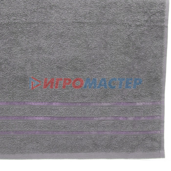 Полотенце махровое 70*140см "LUNA" цвет серый 10330 плотность 360гр/м2 с петелькой-подвесом