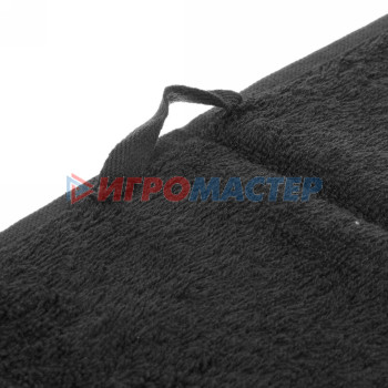 Полотенце махровое 70*140см "LUNA" цвет черный 10650 плотность 360гр/м2 с петелькой-подвесом