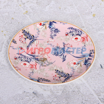 Тарелка керамическая "Paradise" 15см, розовая