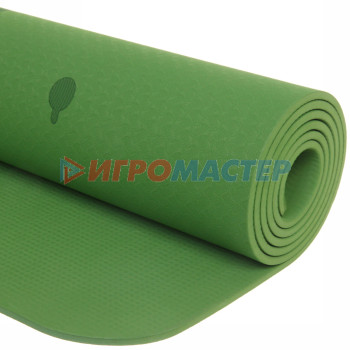 Коврик для йоги "Мандала" 183*61*06 см (ТРЕ), зеленый
