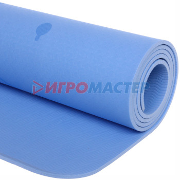 Коврик для йоги "Мандала" 183*61*06 см (ТРЕ), голубой