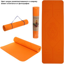 Коврик для йоги "Мандала" 183*61*06 см (ТРЕ), оранжевый