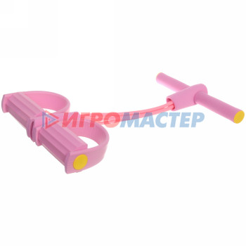 Эспандер универсальный с упорами для ног "Fitness" 45*25 см (нагрузка 18 кг), розовый